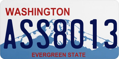 WA license plate ASS8013