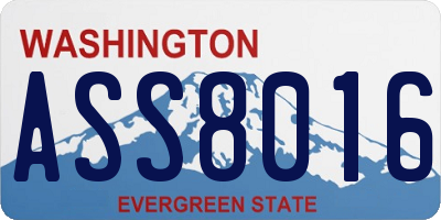 WA license plate ASS8016