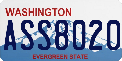 WA license plate ASS8020