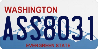WA license plate ASS8031