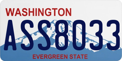 WA license plate ASS8033