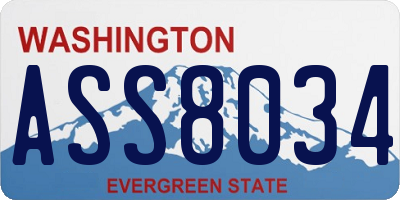 WA license plate ASS8034