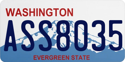 WA license plate ASS8035