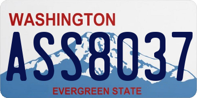 WA license plate ASS8037