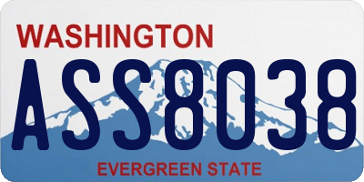 WA license plate ASS8038
