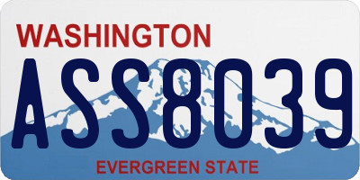 WA license plate ASS8039