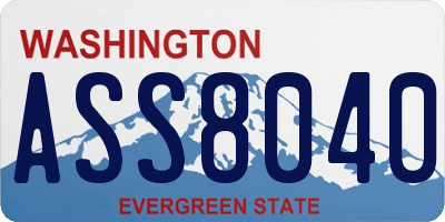 WA license plate ASS8040