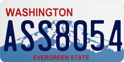 WA license plate ASS8054
