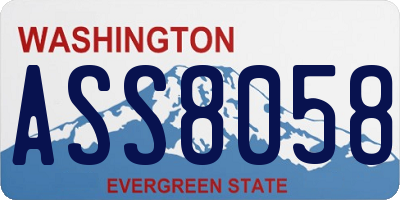 WA license plate ASS8058