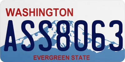 WA license plate ASS8063