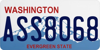 WA license plate ASS8068