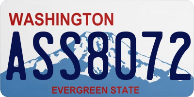 WA license plate ASS8072