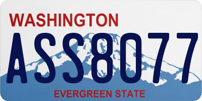 WA license plate ASS8077