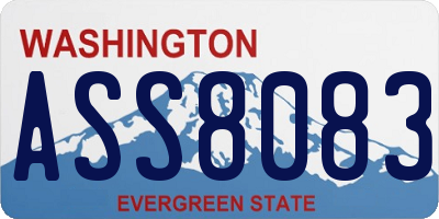 WA license plate ASS8083