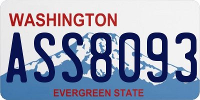 WA license plate ASS8093