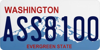 WA license plate ASS8100