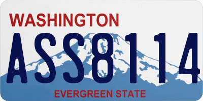 WA license plate ASS8114