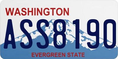 WA license plate ASS8190