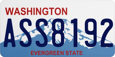WA license plate ASS8192