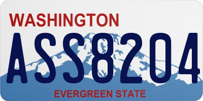 WA license plate ASS8204