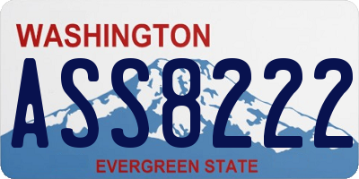 WA license plate ASS8222