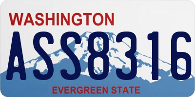 WA license plate ASS8316