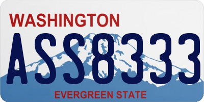WA license plate ASS8333