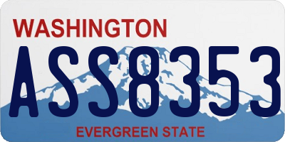 WA license plate ASS8353