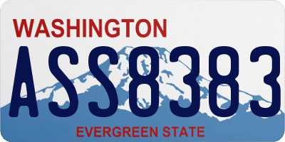 WA license plate ASS8383