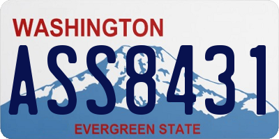 WA license plate ASS8431
