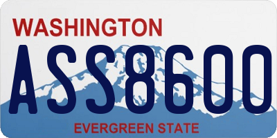 WA license plate ASS8600