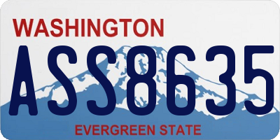 WA license plate ASS8635