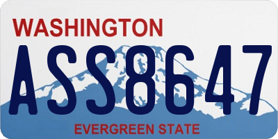 WA license plate ASS8647
