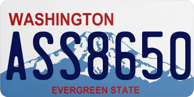 WA license plate ASS8650
