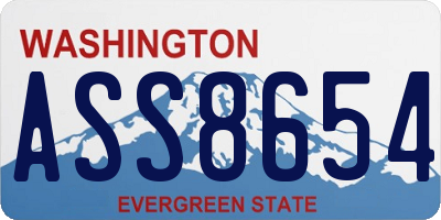 WA license plate ASS8654