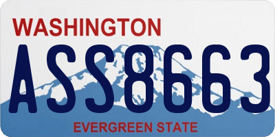 WA license plate ASS8663