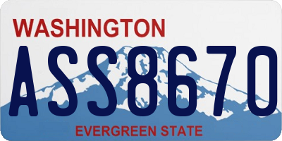 WA license plate ASS8670