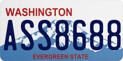 WA license plate ASS8688