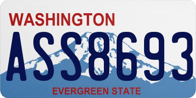 WA license plate ASS8693