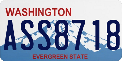 WA license plate ASS8718