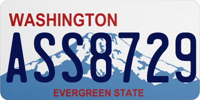 WA license plate ASS8729