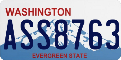 WA license plate ASS8763