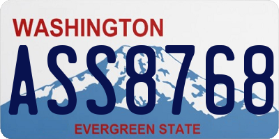 WA license plate ASS8768