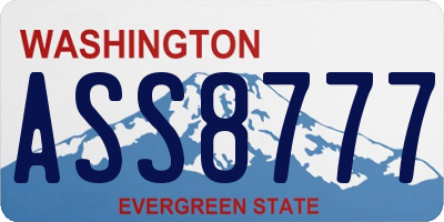 WA license plate ASS8777