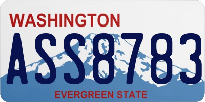 WA license plate ASS8783