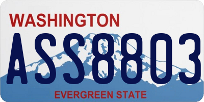 WA license plate ASS8803