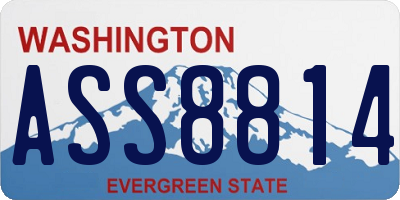 WA license plate ASS8814