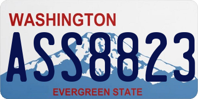 WA license plate ASS8823