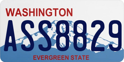 WA license plate ASS8829