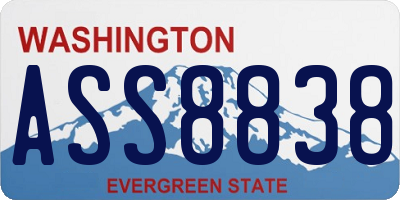 WA license plate ASS8838